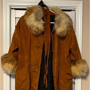 Vintage fur and  suede coat
